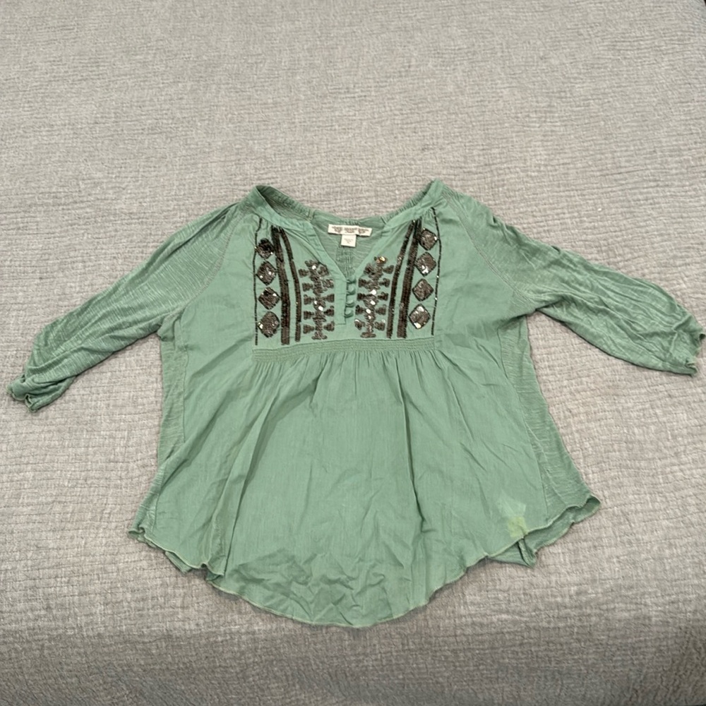 Vintage America blues green shirt